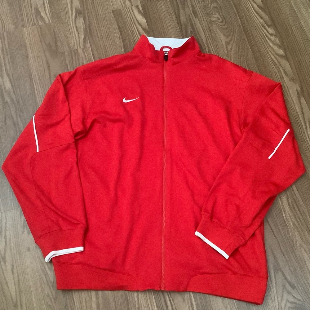 Nike Team Fit Dry Y2K Men Size L  Zip Up Track Vented Jacket Red White